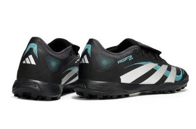 Adidas Predator 25 Elite Laceless Foldover Tongue TF Artificial Turf Soccer Shoes - Black/White/Jade