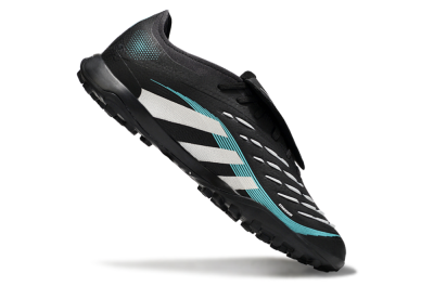 Adidas Predator 25 Elite Laceless Foldover Tongue TF Artificial Turf Soccer Shoes - Black/White/Jade