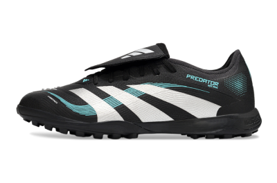 Adidas Predator 25 Elite Laceless Foldover Tongue TF Artificial Turf Soccer Shoes - Black/White/Jade
