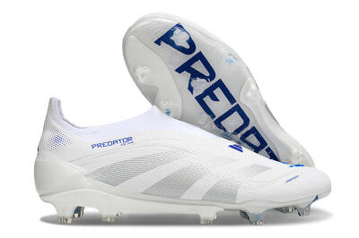 Adidas Predator 25 Elite Laceless FG Firm Ground Soccer Cleats - Beige/Silver/White