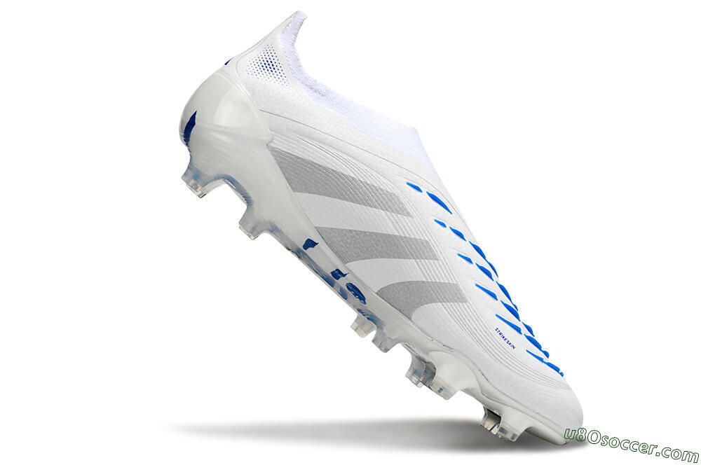 Adidas Predator 25 Elite Laceless FG Firm Ground Soccer Cleats - Beige/Silver/White 4