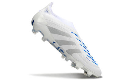 Adidas Predator 25 Elite Laceless FG Firm Ground Soccer Cleats - Beige/Silver/White