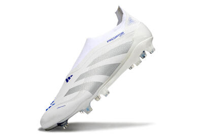 Adidas Predator 25 Elite Laceless FG Firm Ground Soccer Cleats - Beige/Silver/White