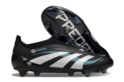 Adidas Predator 25 Elite Laceless FG Firm Ground Soccer Cleats - Black/White/Jade