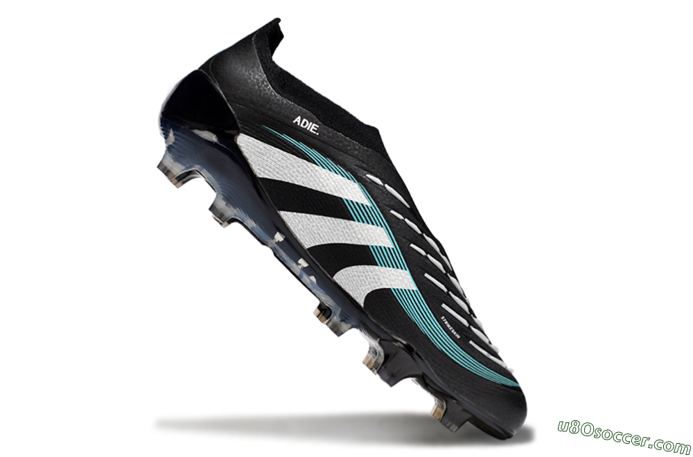 Adidas Predator 25 Elite Laceless FG Firm Ground Soccer Cleats - Black/White/Jade 4