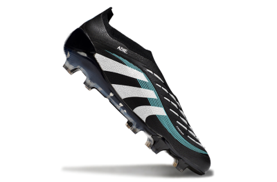 Adidas Predator 25 Elite Laceless FG Firm Ground Soccer Cleats - Black/White/Jade