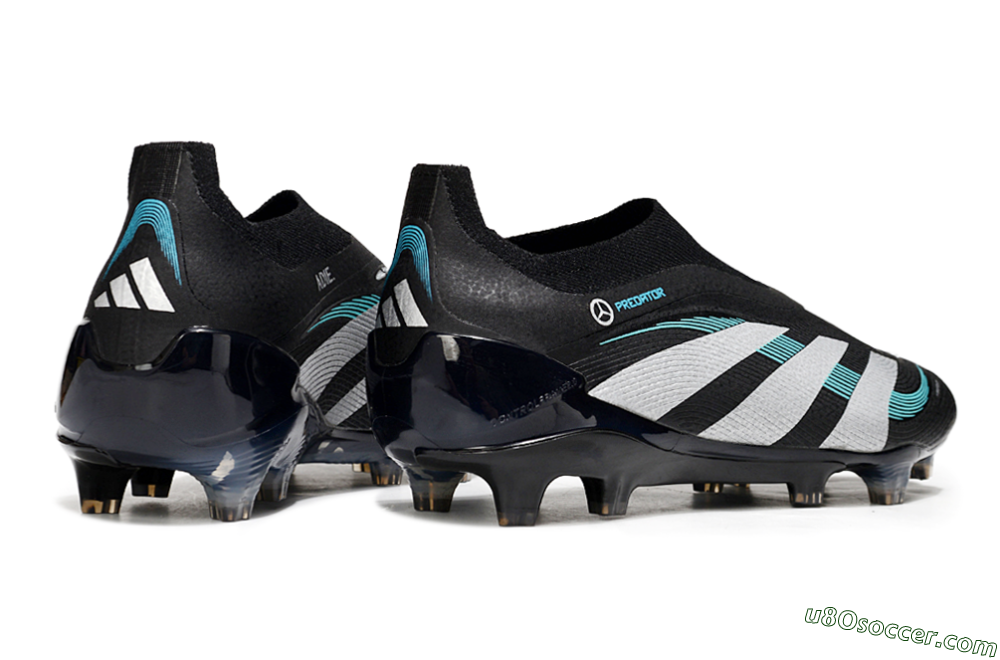 Adidas Predator 25 Elite Laceless FG Firm Ground Soccer Cleats - Black/White/Jade 6