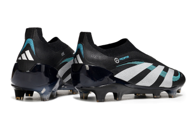 Adidas Predator 25 Elite Laceless FG Firm Ground Soccer Cleats - Black/White/Jade