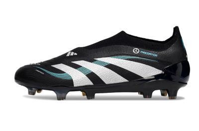 Adidas Predator 25 Elite Laceless FG Firm Ground Soccer Cleats - Black/White/Jade