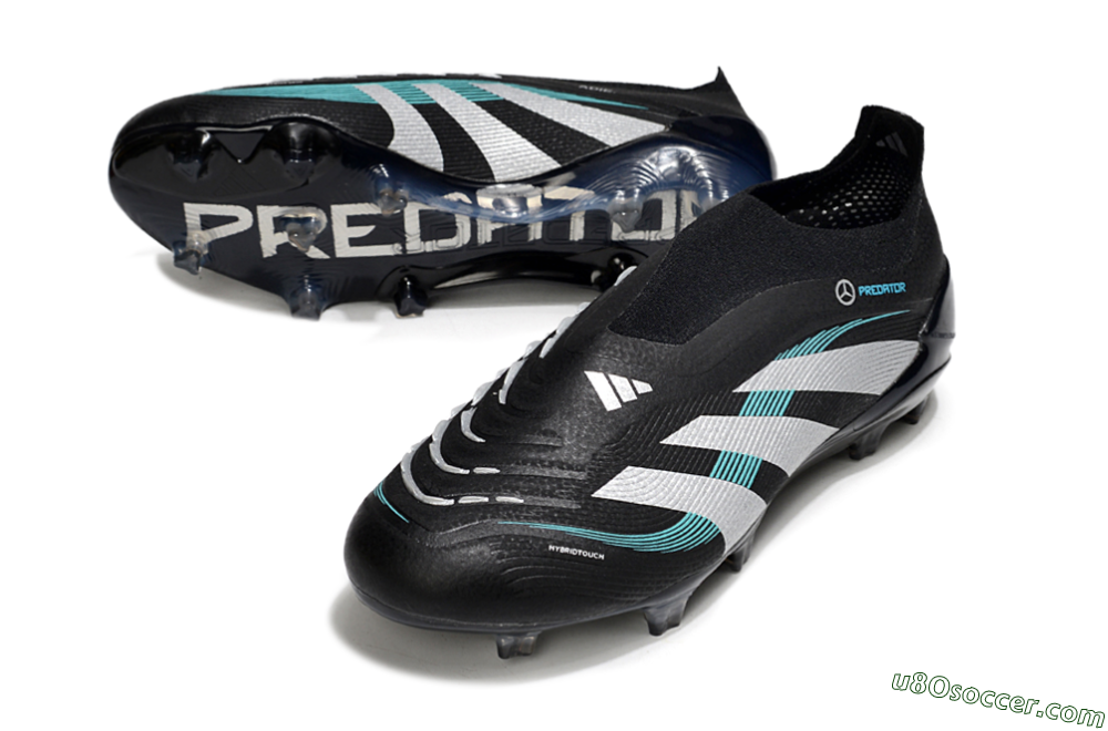 Adidas Predator 25 Elite Laceless FG Firm Ground Soccer Cleats - Black/White/Jade 3
