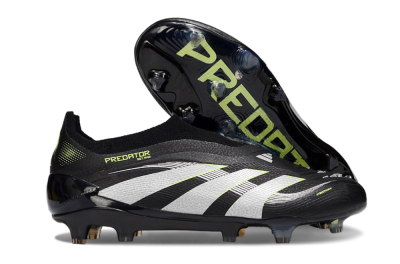 Adidas Predator 25 Elite Laceless FG Firm Ground Soccer Cleats - Black/White/Yellow