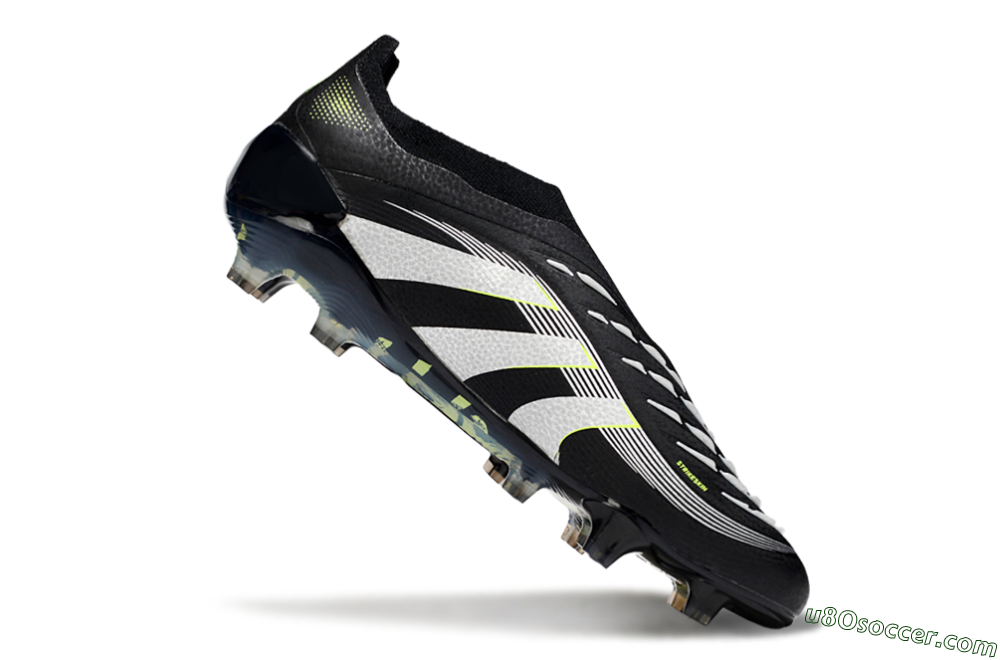Adidas Predator 25 Elite Laceless FG Firm Ground Soccer Cleats - Black/White/Yellow 4