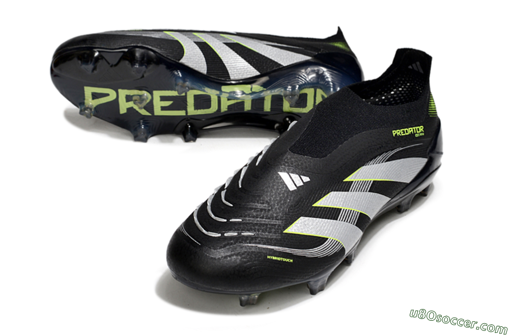 Adidas Predator 25 Elite Laceless FG Firm Ground Soccer Cleats - Black/White/Yellow 3