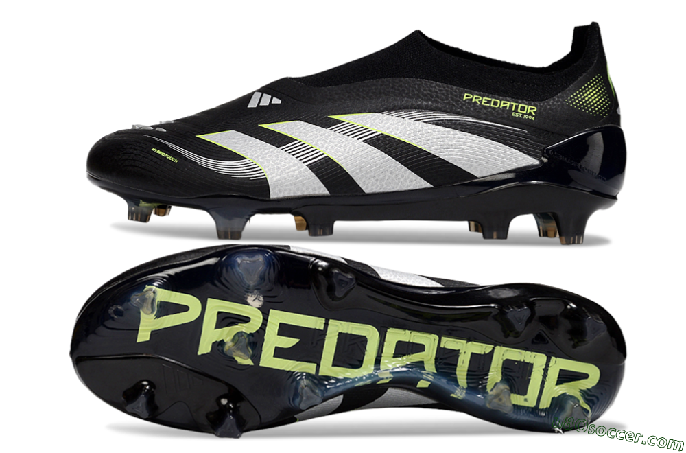 Adidas Predator 25 Elite Laceless FG Firm Ground Soccer Cleats - Black/White/Yellow 0