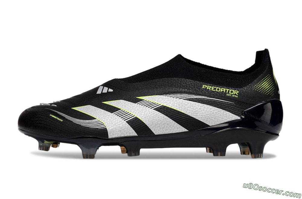 Adidas Predator 25 Elite Laceless FG Firm Ground Soccer Cleats - Black/White/Yellow 2