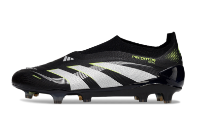 Adidas Predator 25 Elite Laceless FG Firm Ground Soccer Cleats - Black/White/Yellow