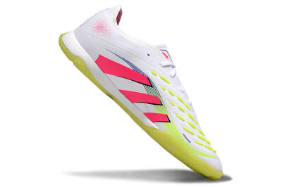 Adidas Predator 25 Elite IC Indoor & Futsal Soccer Shoes - White/Pink/Yellow