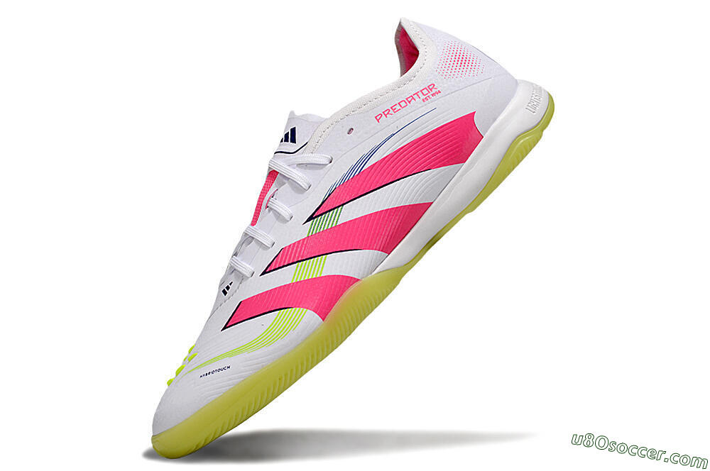 Adidas Predator 25 Elite IC Indoor & Futsal Soccer Shoes - White/Pink/Yellow 5