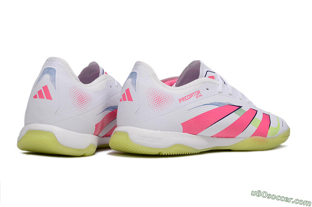 Adidas Predator 25 Elite IC Indoor & Futsal Soccer Shoes - White/Pink/Yellow 6