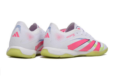 Adidas Predator 25 Elite IC Indoor & Futsal Soccer Shoes - White/Pink/Yellow