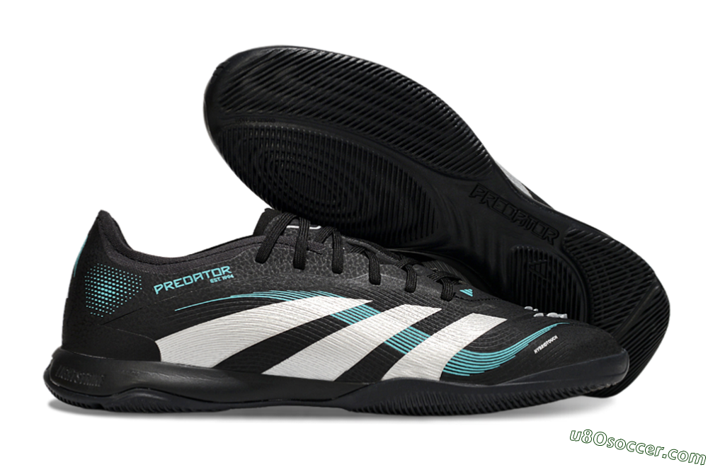 Adidas Predator 25 Elite IC Indoor & Futsal Soccer Shoes - Black/White/Jade 1