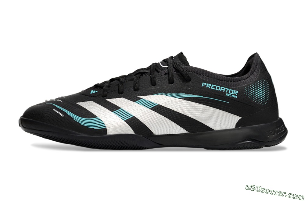 Adidas Predator 25 Elite IC Indoor & Futsal Soccer Shoes - Black/White/Jade 2