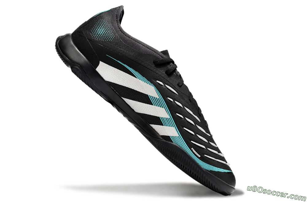 Adidas Predator 25 Elite IC Indoor & Futsal Soccer Shoes - Black/White/Jade 4