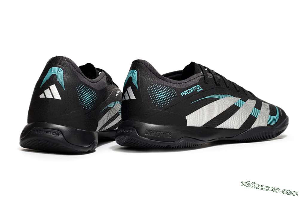 Adidas Predator 25 Elite IC Indoor & Futsal Soccer Shoes - Black/White/Jade 6