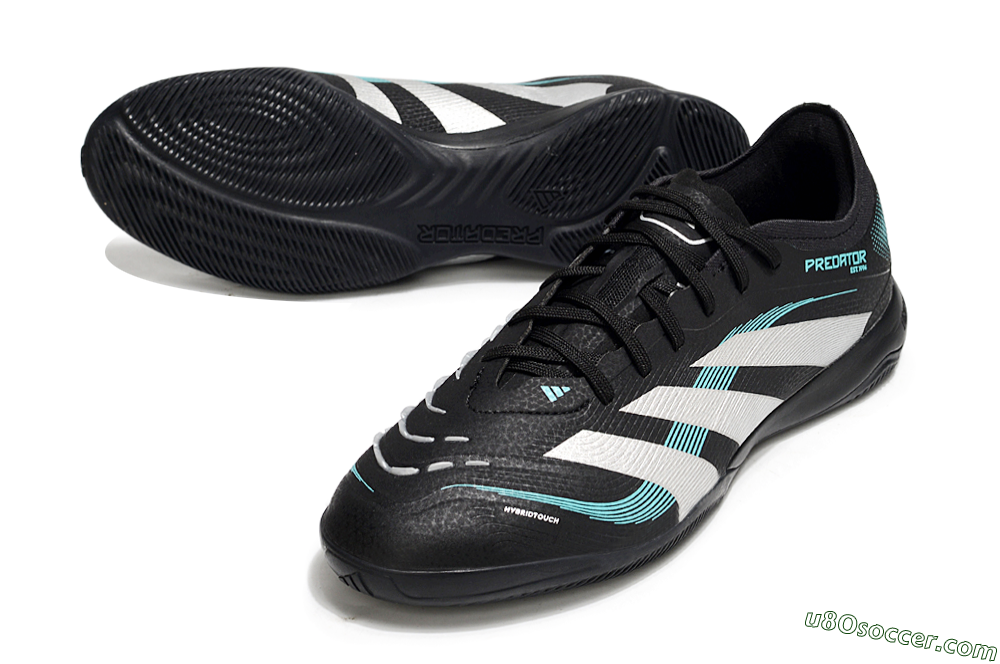Adidas Predator 25 Elite IC Indoor & Futsal Soccer Shoes - Black/White/Jade 3
