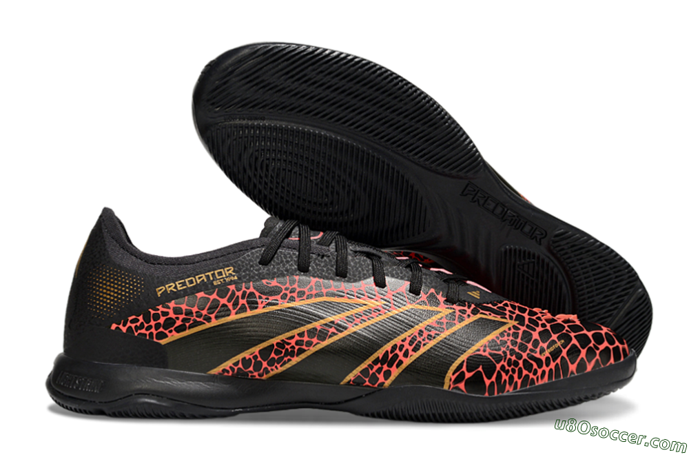 Adidas Predator 25 Elite IC Indoor & Futsal Soccer Shoes - Black/Red/Yellow 1