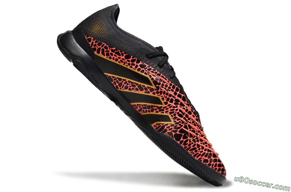 Adidas Predator 25 Elite IC Indoor & Futsal Soccer Shoes - Black/Red/Yellow 4
