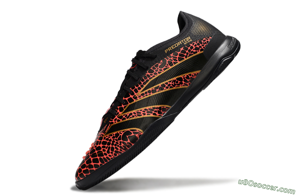 Adidas Predator 25 Elite IC Indoor & Futsal Soccer Shoes - Black/Red/Yellow 5