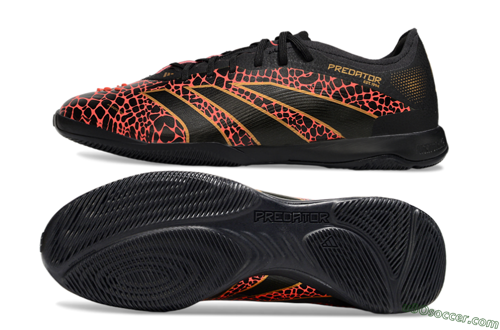 Adidas Predator 25 Elite IC Indoor & Futsal Soccer Shoes - Black/Red/Yellow 0