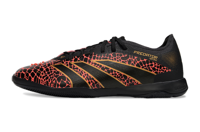 Adidas Predator 25 Elite IC Indoor & Futsal Soccer Shoes - Black/Red/Yellow
