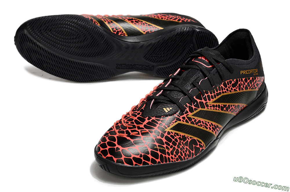 Adidas Predator 25 Elite IC Indoor & Futsal Soccer Shoes - Black/Red/Yellow 3