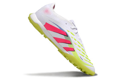 Adidas Predator 25 Elite TF Artificial Turf Soccer Shoes - White/Pink/Yellow