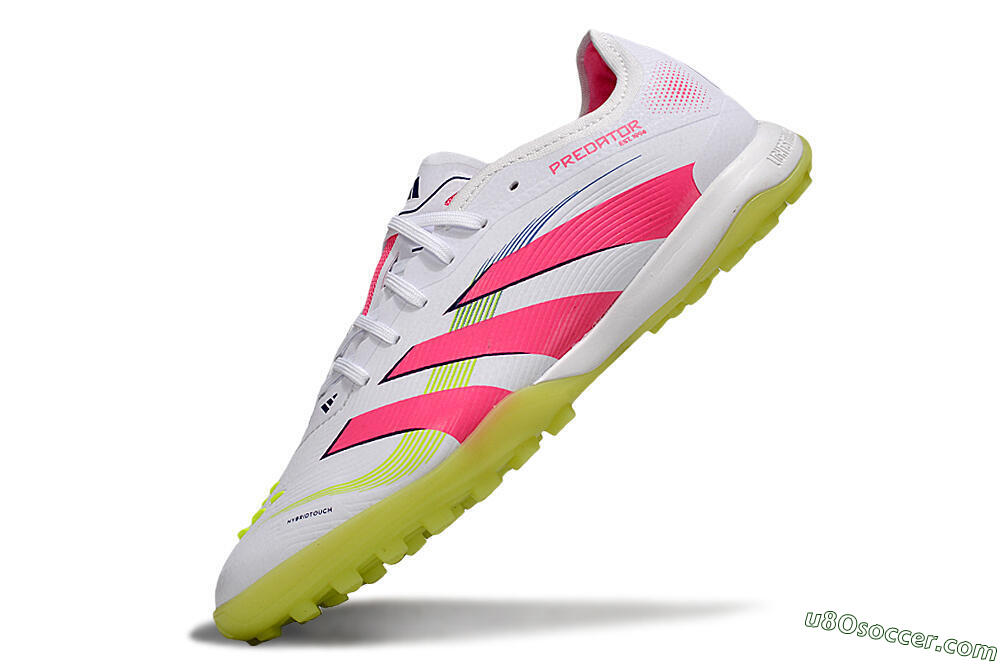 Adidas Predator 25 Elite TF Artificial Turf Soccer Shoes - White/Pink/Yellow 5
