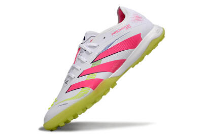 Adidas Predator 25 Elite TF Artificial Turf Soccer Shoes - White/Pink/Yellow