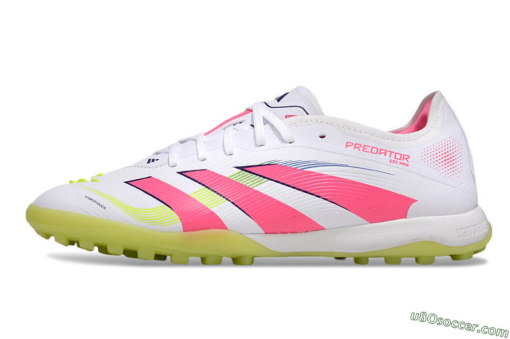Adidas Predator 25 Elite TF Artificial Turf Soccer Shoes - White/Pink/Yellow 2