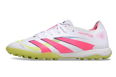 Adidas Predator 25 Elite TF Artificial Turf Soccer Shoes - White/Pink/Yellow