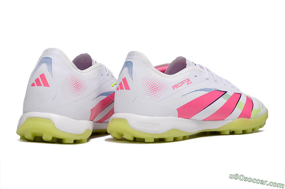 Adidas Predator 25 Elite TF Artificial Turf Soccer Shoes - White/Pink/Yellow 6