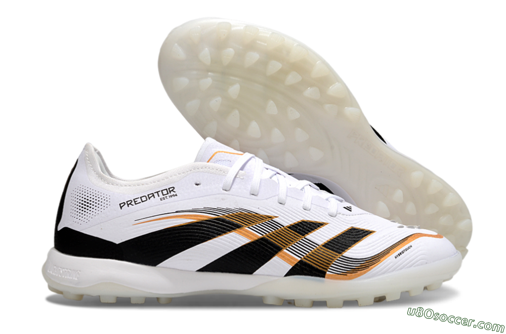 Adidas Predator 25 Elite TF Artificial Turf Soccer Shoes - White/Black/Gold 1