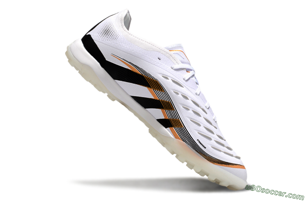 Adidas Predator 25 Elite TF Artificial Turf Soccer Shoes - White/Black/Gold 4