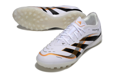 Adidas Predator 25 Elite TF Artificial Turf Soccer Shoes - White/Black/Gold