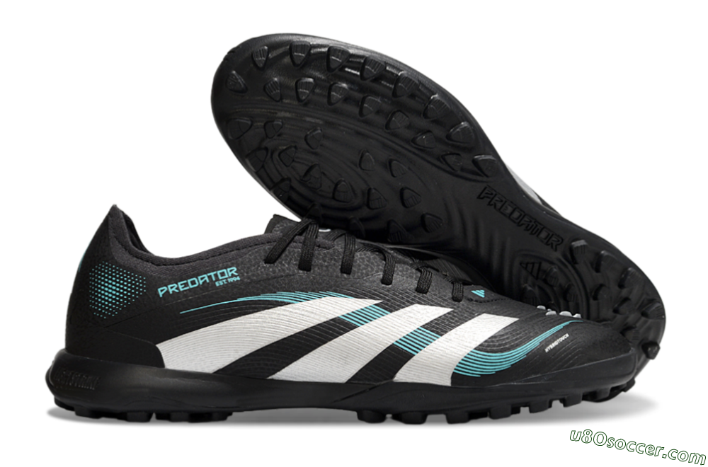 Adidas Predator 25 Elite TF Artificial Turf Soccer Shoes - Black/White/Jade 1