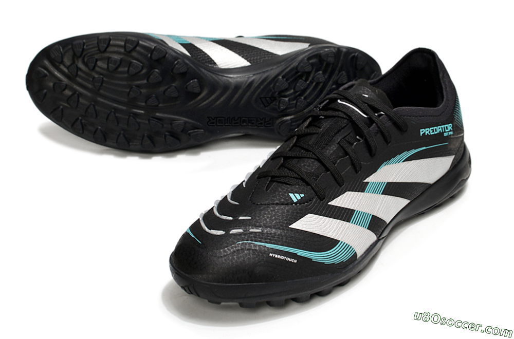 Adidas Predator 25 Elite TF Artificial Turf Soccer Shoes - Black/White/Jade 3