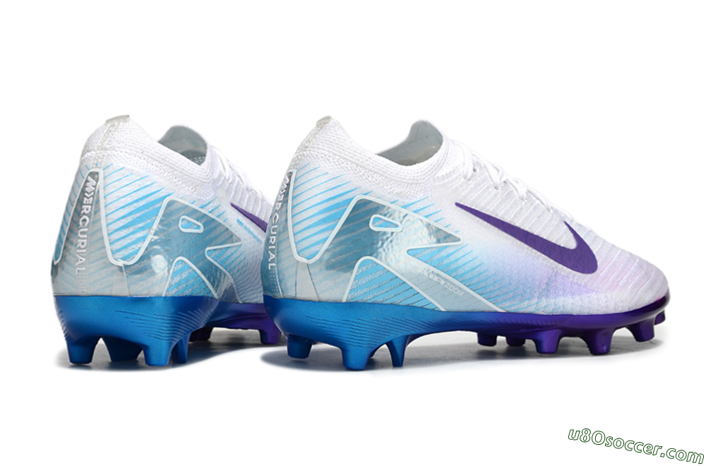 Nike Air Zoom Mercurial Vapor 16 Elite AG Artificial Grass Soccer Cleats - White/Purple/Jade 6