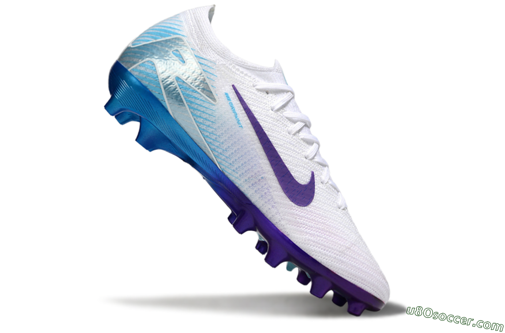 Nike Air Zoom Mercurial Vapor 16 Elite AG Artificial Grass Soccer Cleats - White/Purple/Jade 4