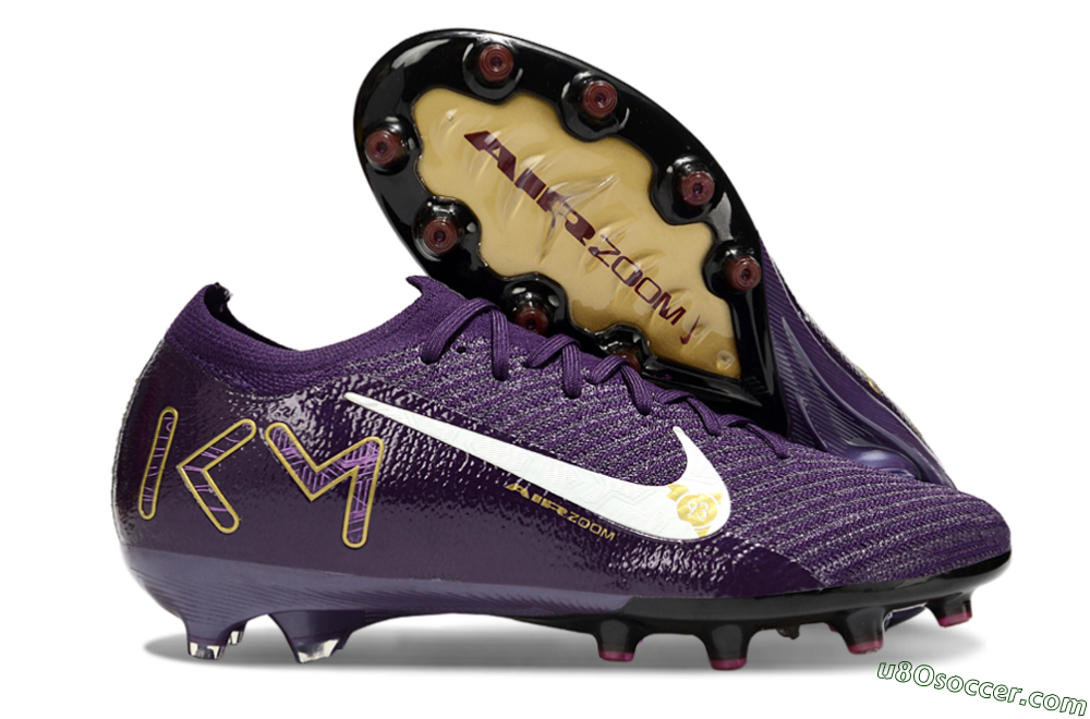 Nike Air Zoom Mercurial Vapor 16 Elite AG Artificial Grass Soccer Cleats - Purple/White/Gold 1