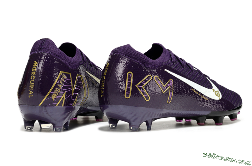 Nike Air Zoom Mercurial Vapor 16 Elite AG Artificial Grass Soccer Cleats - Purple/White/Gold 6